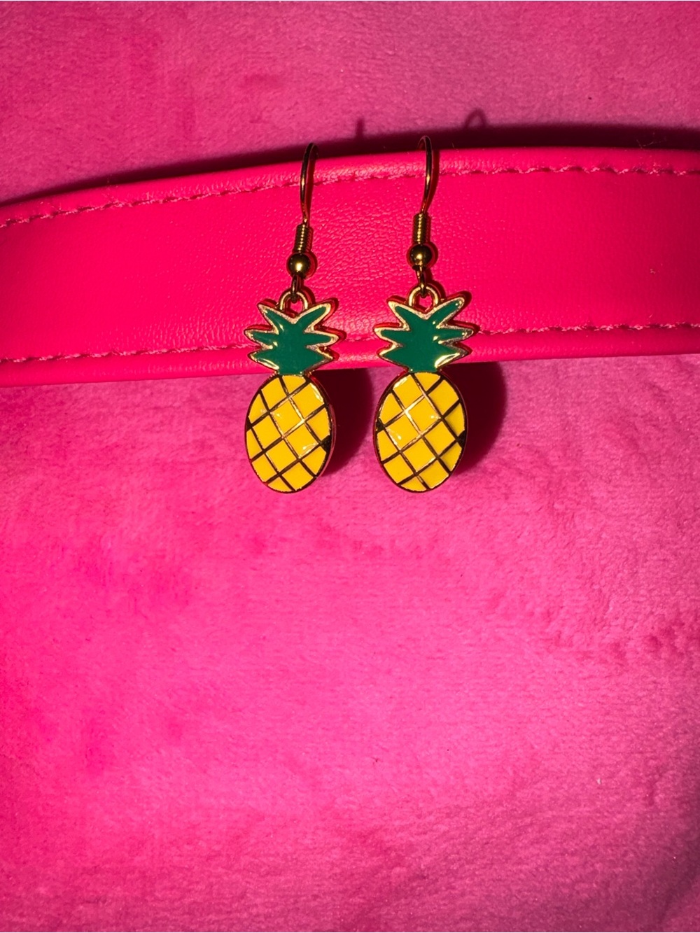 hand made Pineapple  Earrings - Yellow & Green